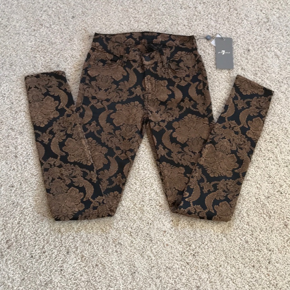NWT7 for all mankind,THE SKINNY FEATHERED JACQUARD - Picture 5 of 8